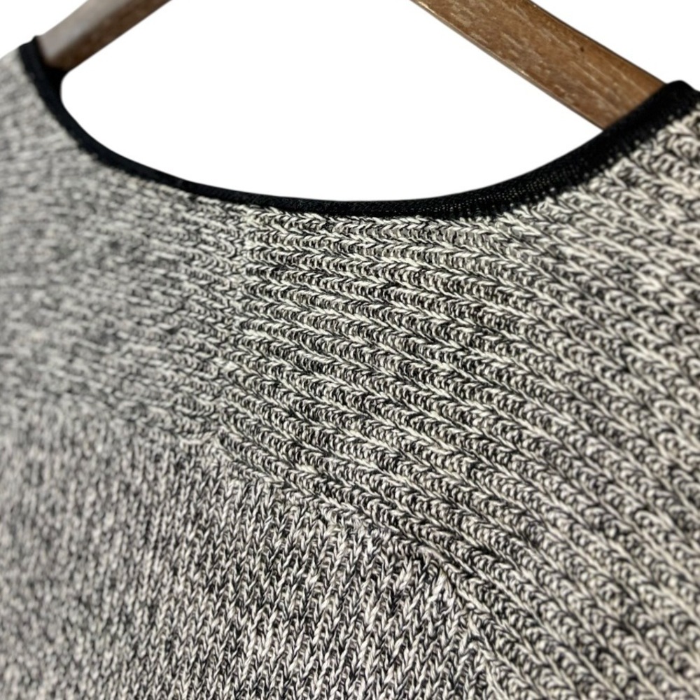 Eileen Fisher‎ Marled Knit Sweater M Gray Organic Linen Wool V-Neck High Low - Picture 3 of 7